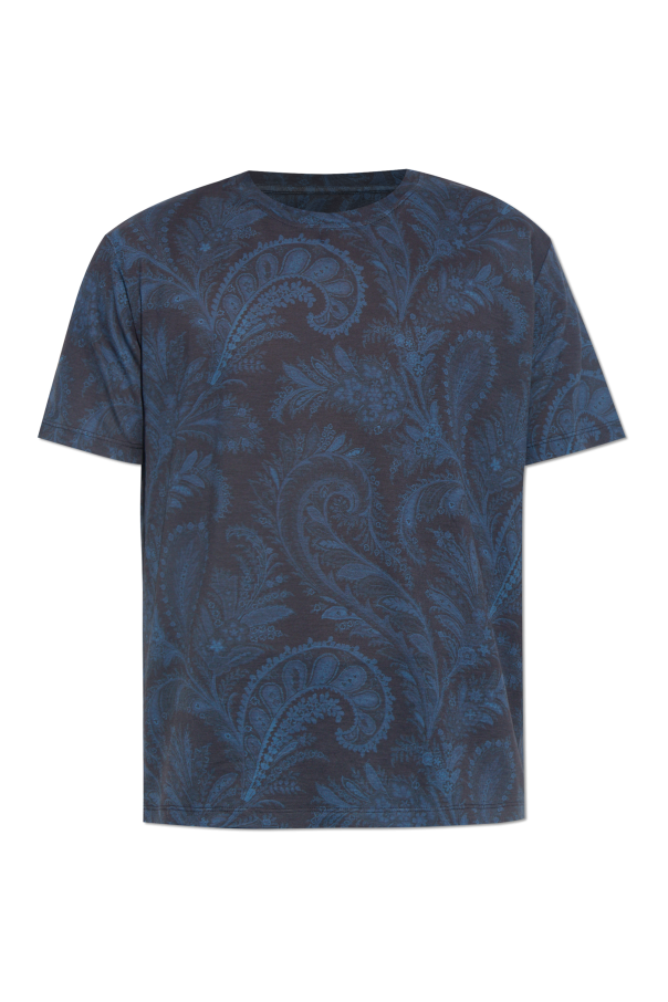 Tシャツ・カットソー ETRO FW25 T-SHIRT ROMA (MRMA0002 AK999 X0830) Navy blue T-shirt with a pattern Etro - Vitkac GB
